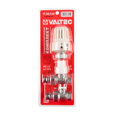VALTEC Комплект терморег. оборудования 1/2" прямой (головка терм., клапан терм., клапан запорн)