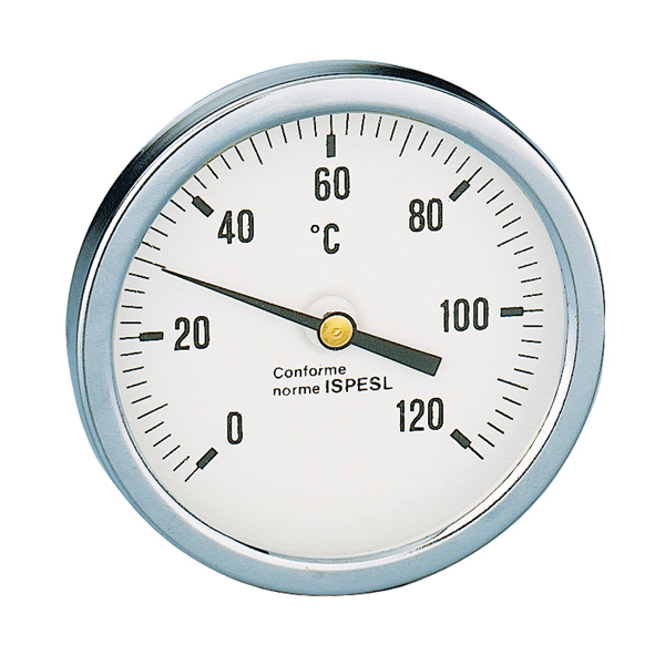 Термометр D80 мм L 100мм гориз..1/2"CALEFFI(0-120)